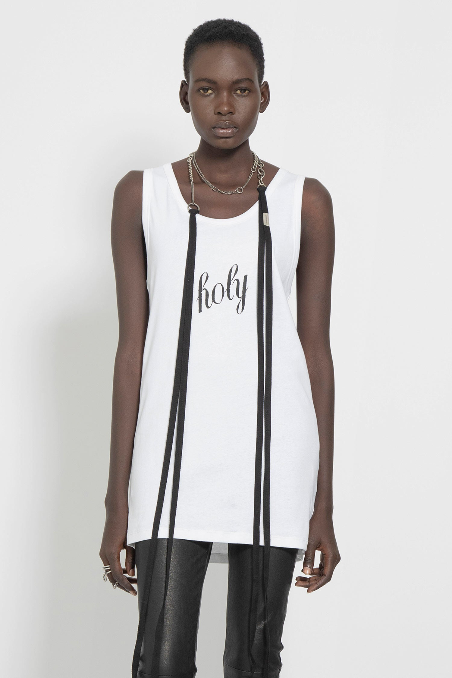 ANN DEMEULEMEESTER WOMAN WHITE TANK TOPS - ANN DEMEULEMEESTER