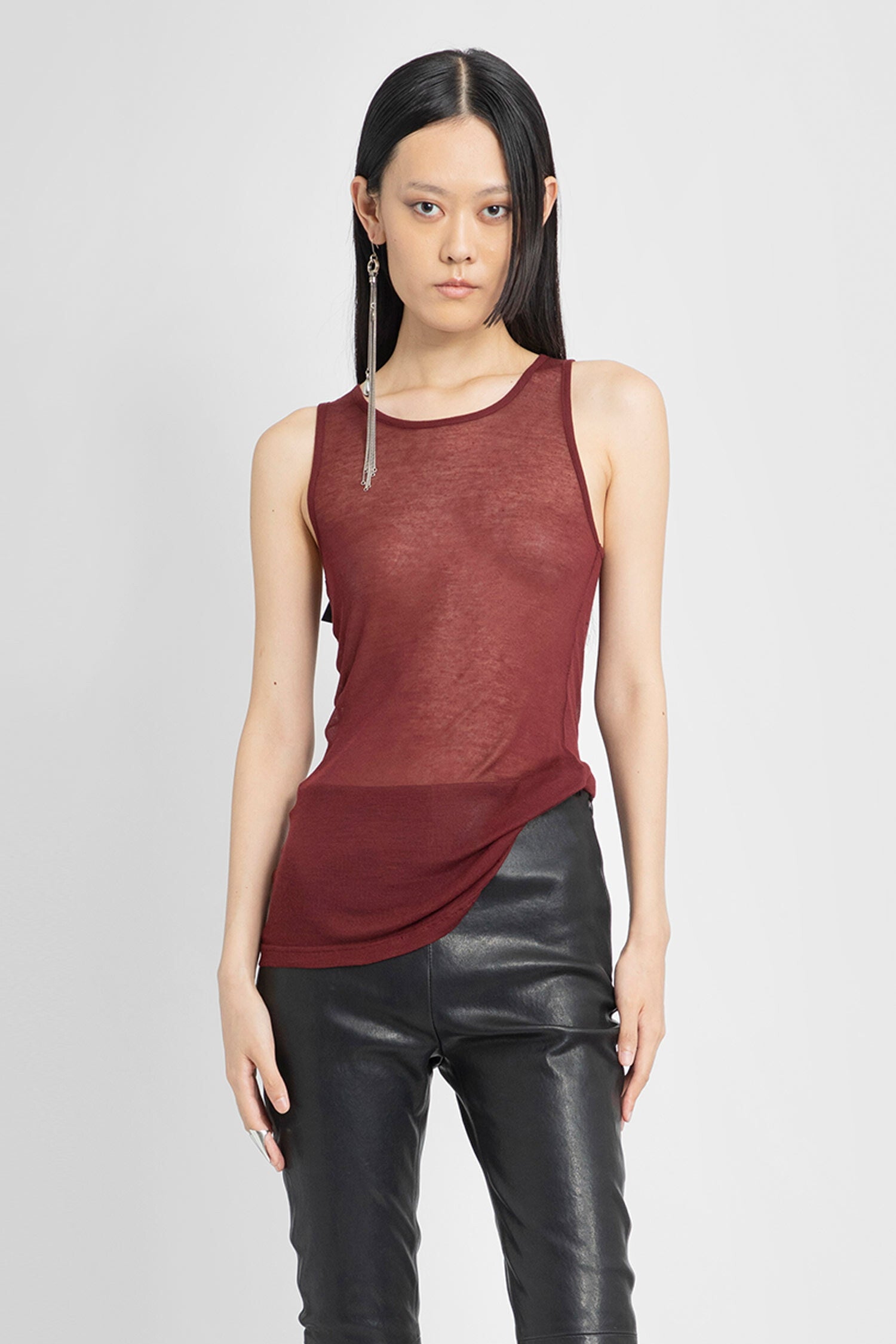 ANN DEMEULEMEESTER WOMAN RED TANK TOPS - ANN DEMEULEMEESTER - TANK