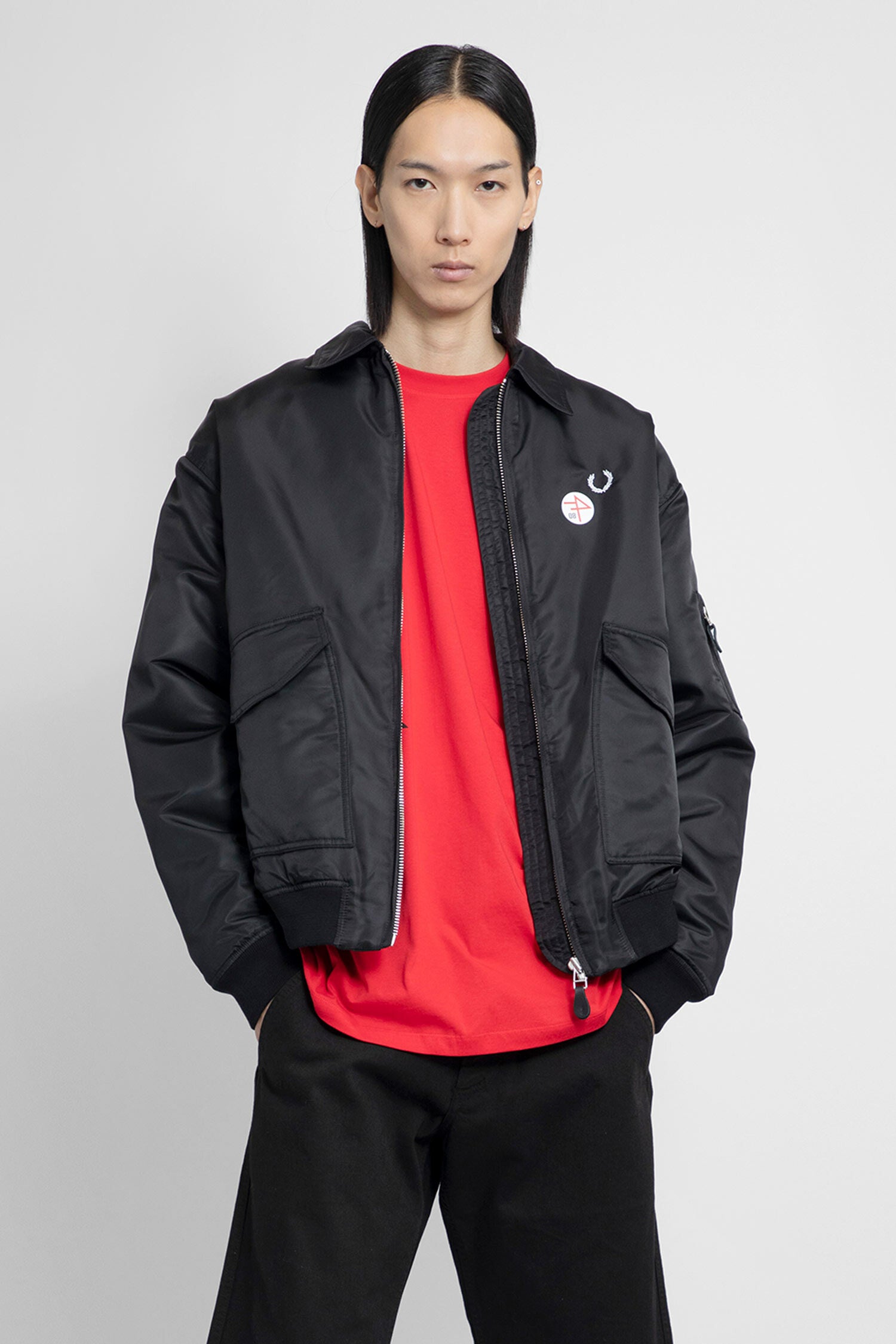 FRED PERRY X RAF SIMONS MAN BLACK JACKETS - FRED PERRY X RAF