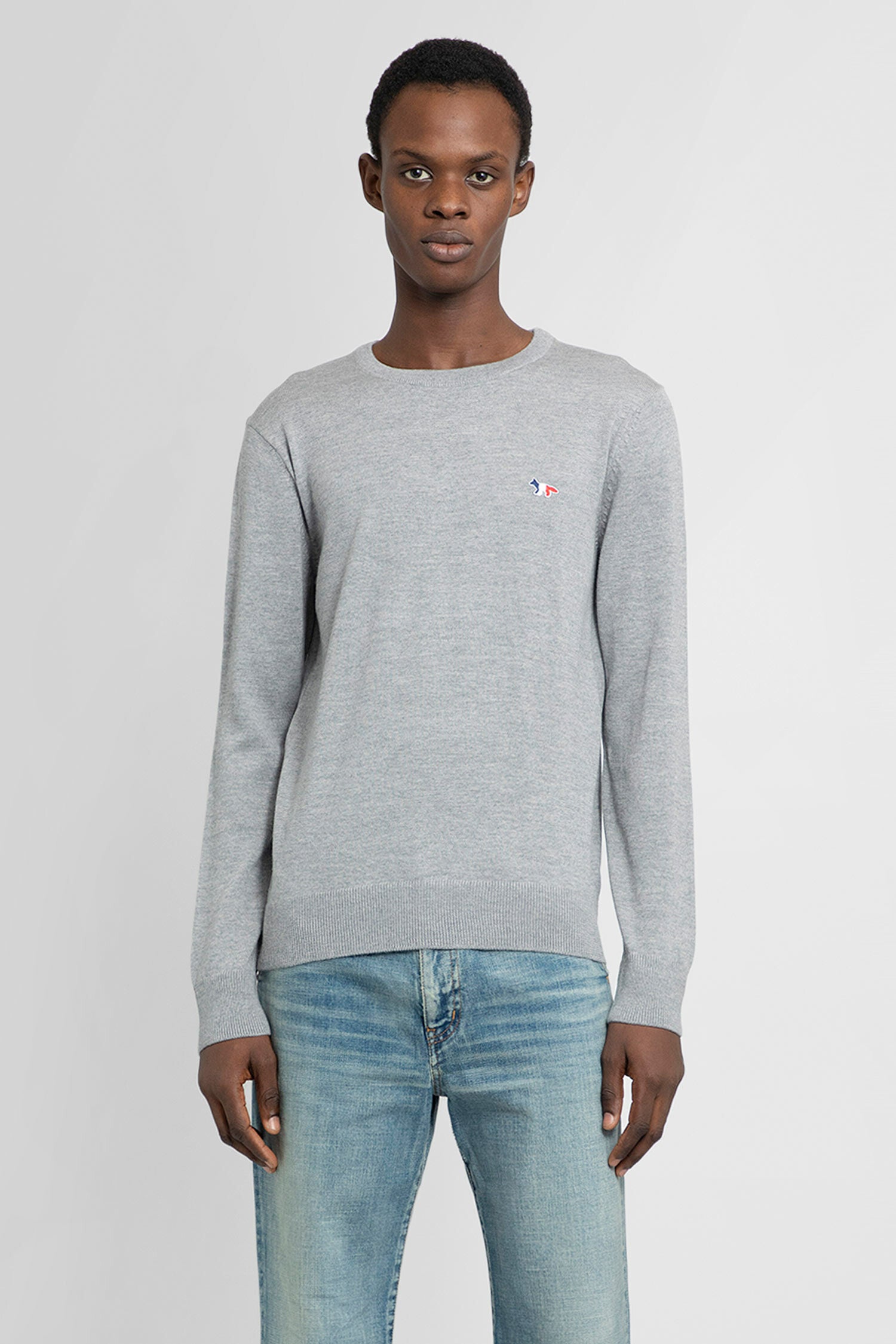 MAISON KITSUNÉ MAN GREY KNITWEAR - MAISON KITSUNÉ - KNITWEAR