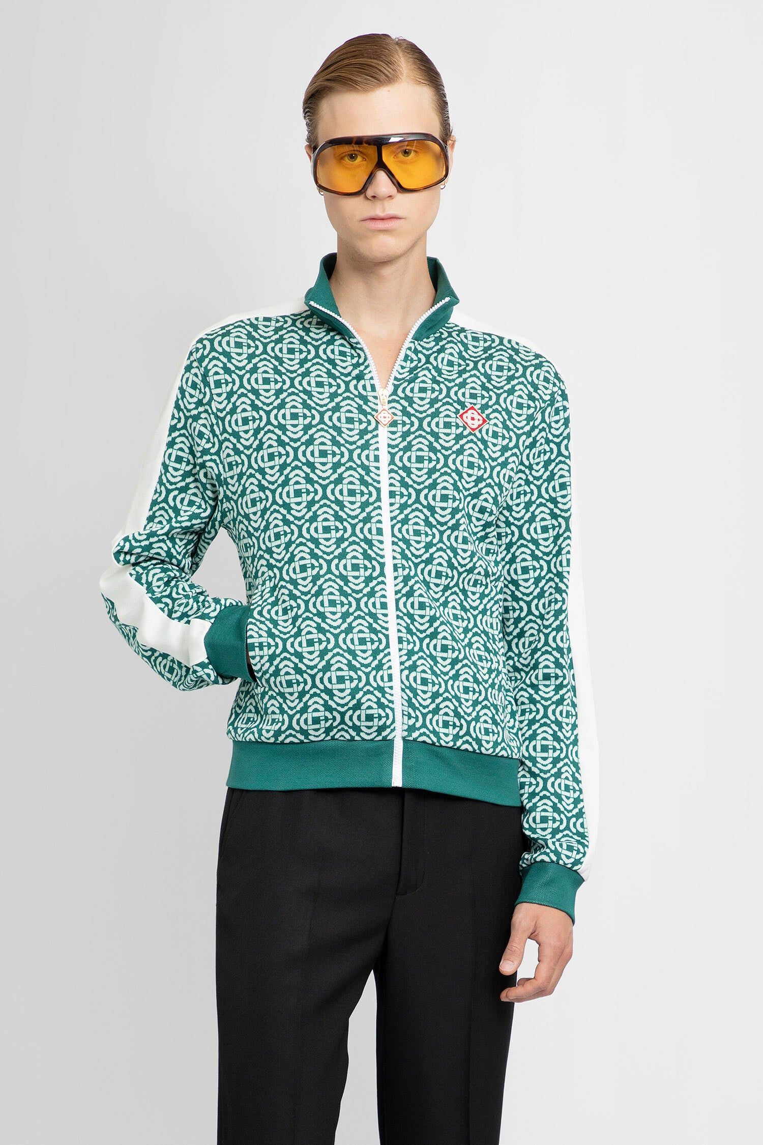 Casablanca Monogram Track Jacket - Green (Deconstructed Monogram) -  MS23-JTP-132-01