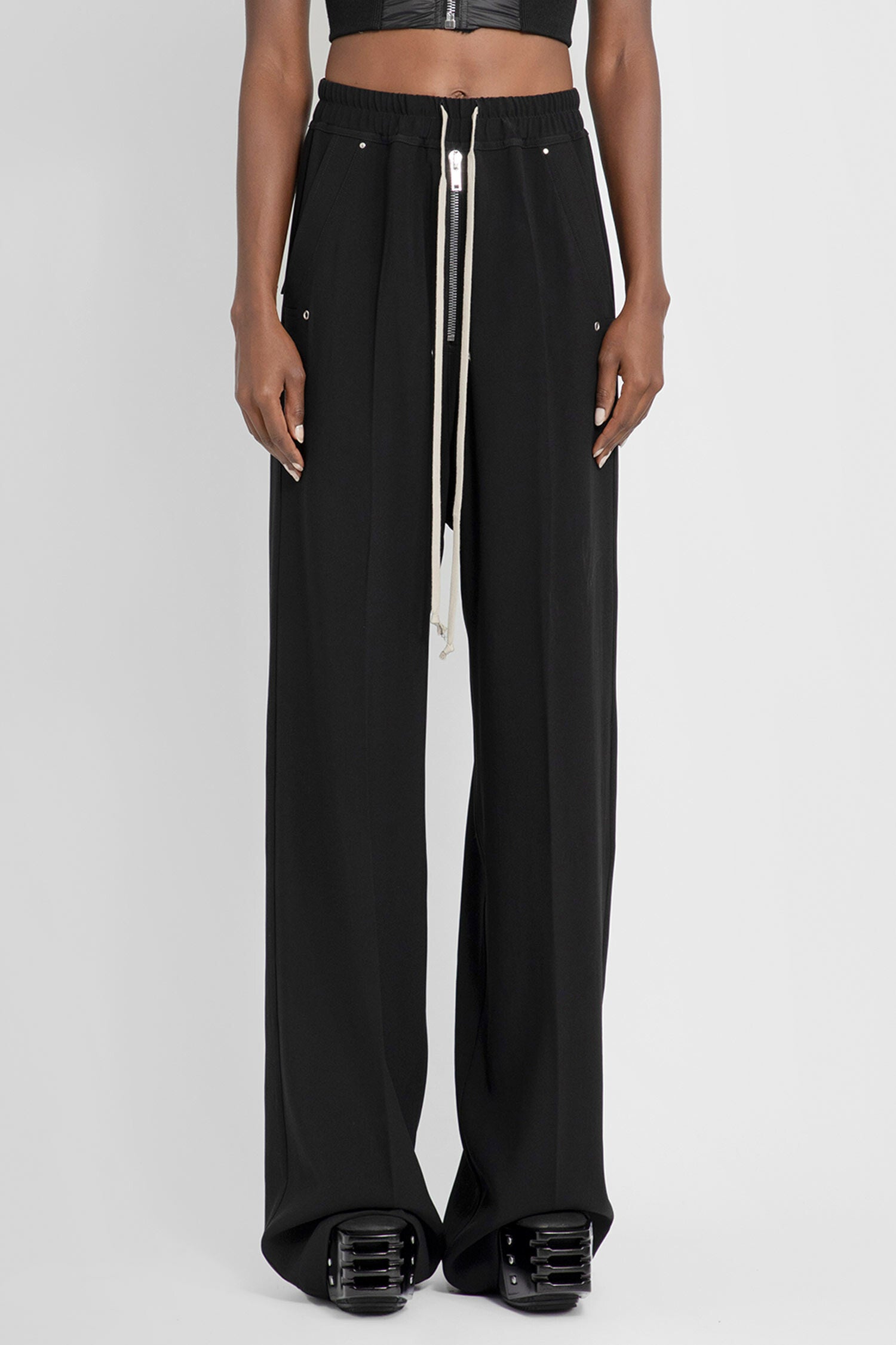 RICK OWENS WOMAN BLACK TROUSERS - RICK OWENS