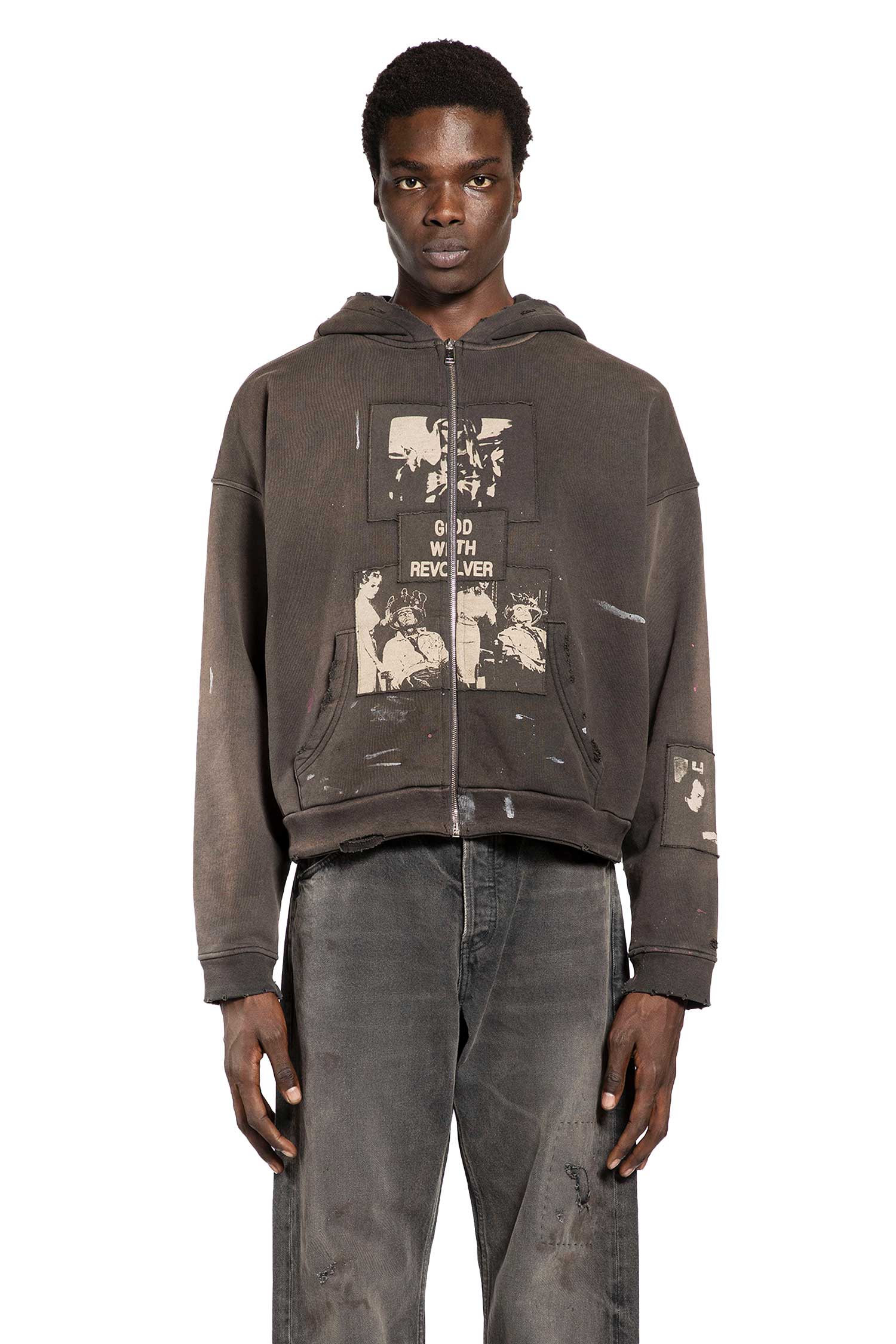 God with Revolver Zip-Up Hoodie