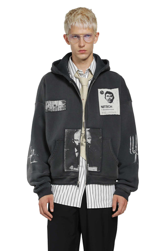 Lenin's Nap Time Assemblage Zip-Up Hoodie