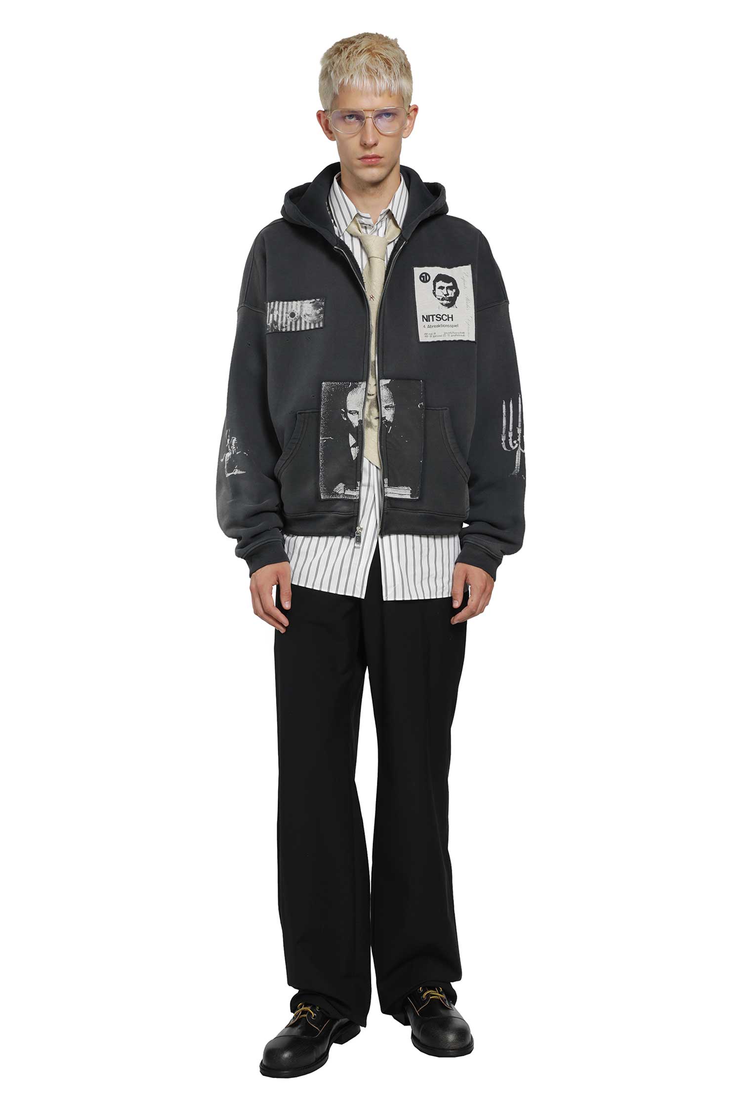Lenin's Nap Time Assemblage Zip-Up Hoodie