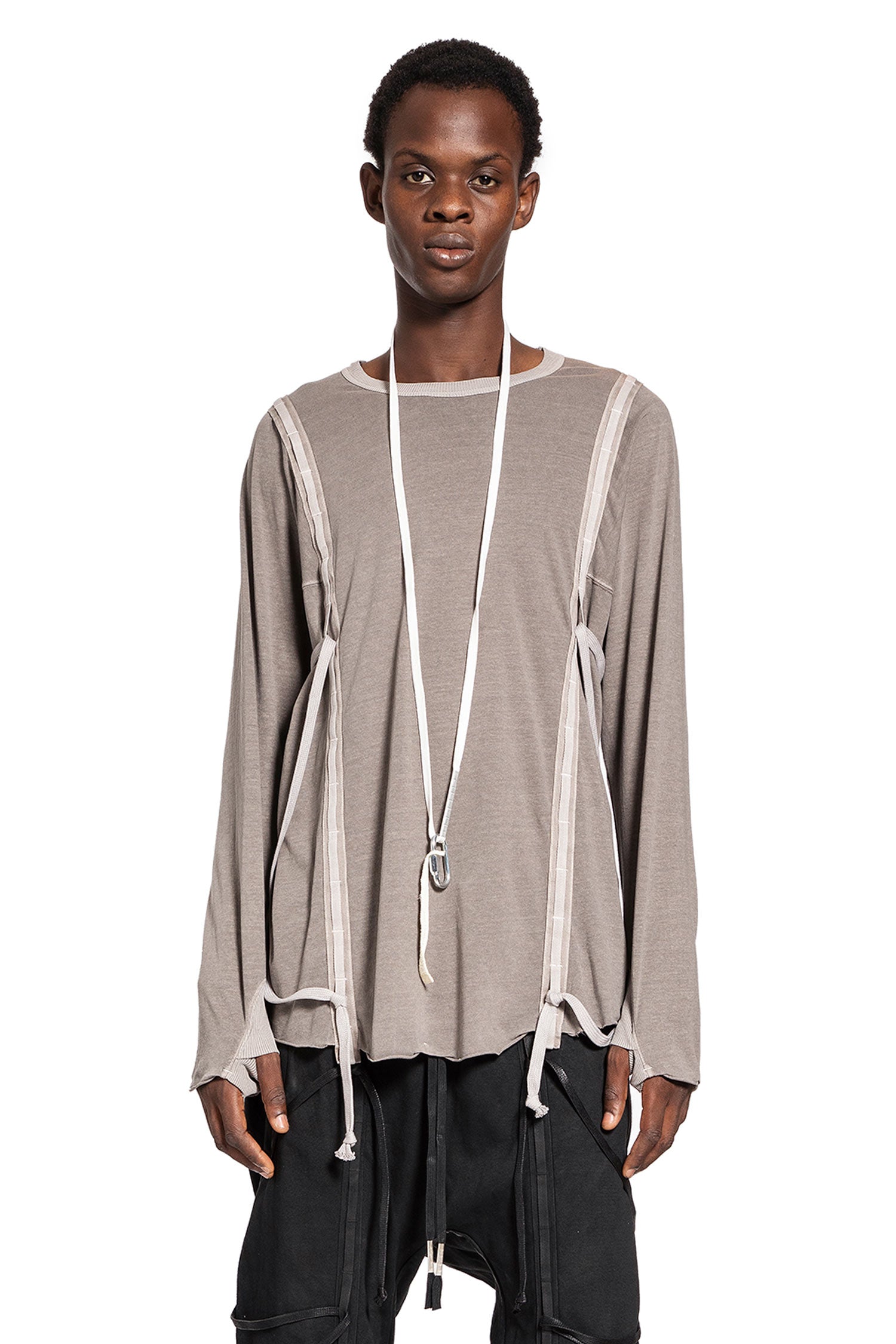 BORIS BIDJAN SABERI MAN GREY T-SHIRTS & TANK TOPS