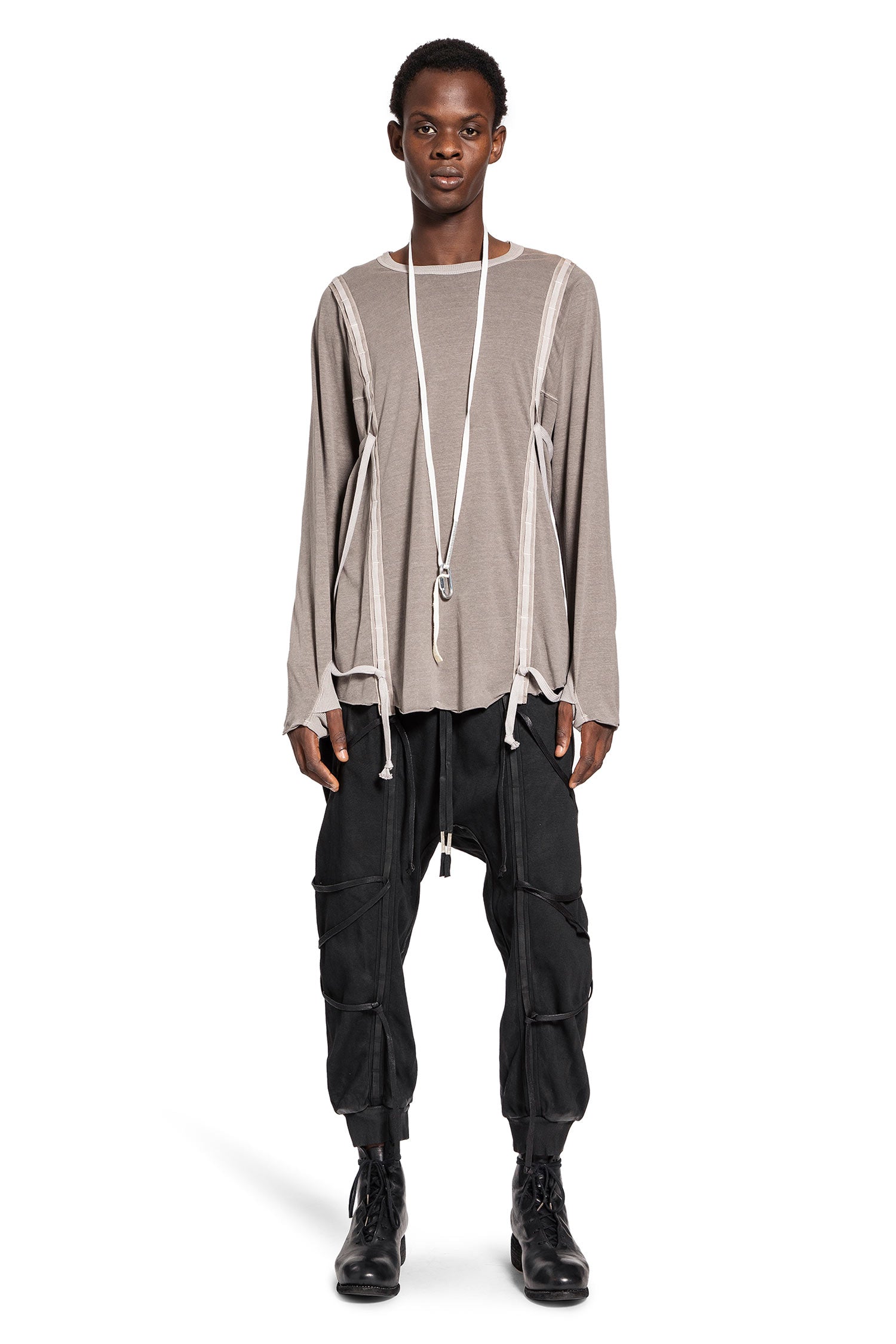 BORIS BIDJAN SABERI MAN GREY T-SHIRTS & TANK TOPS