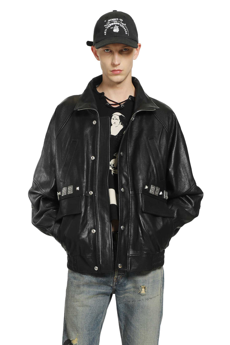 ENFANTS RICHES DÉPRIMÉS Prince Phillip's Childhood Studded Leather Jacket man