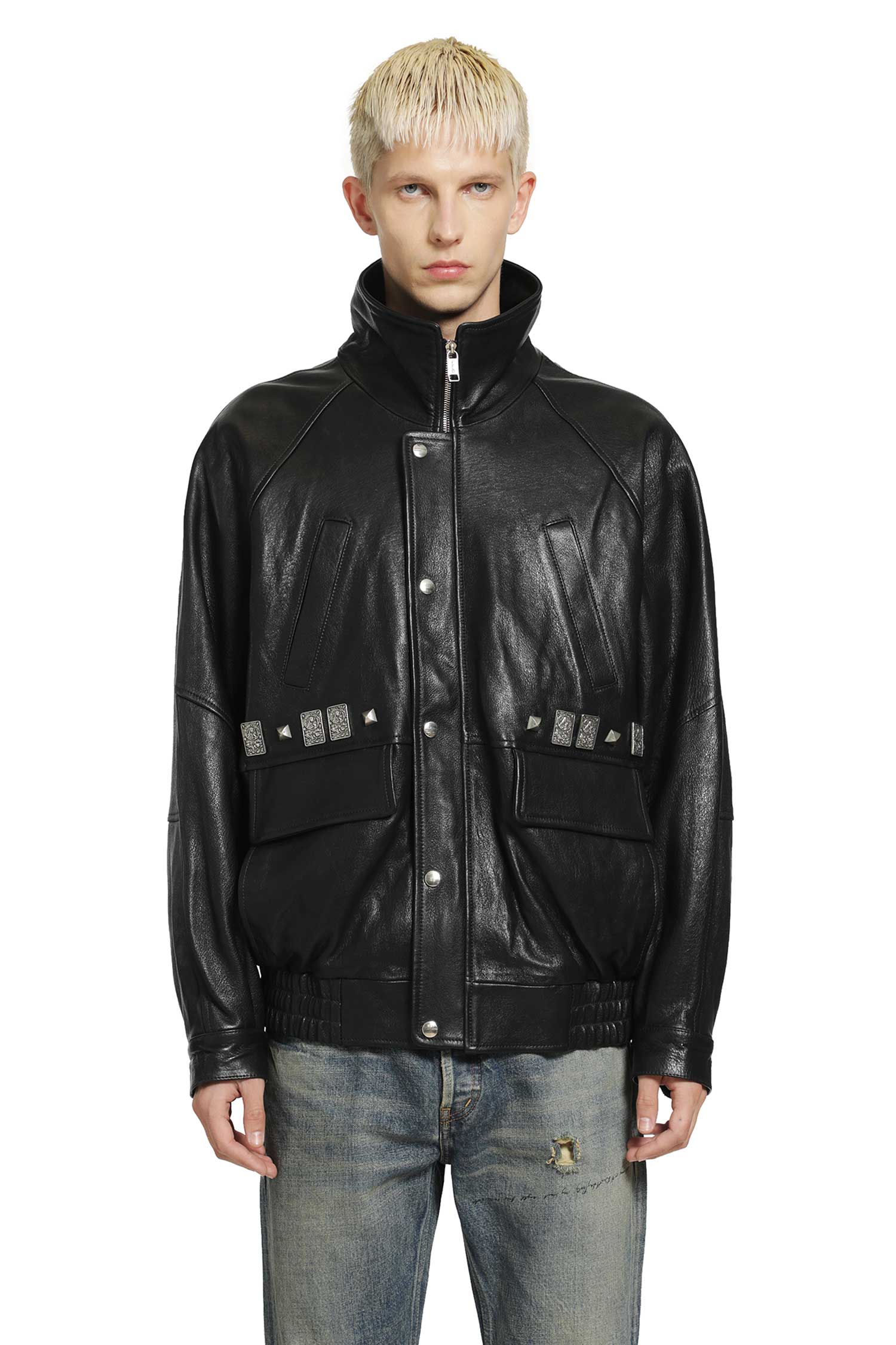 ENFANTS RICHES DÉPRIMÉS Prince Phillip's Childhood Studded Leather Jacket man
