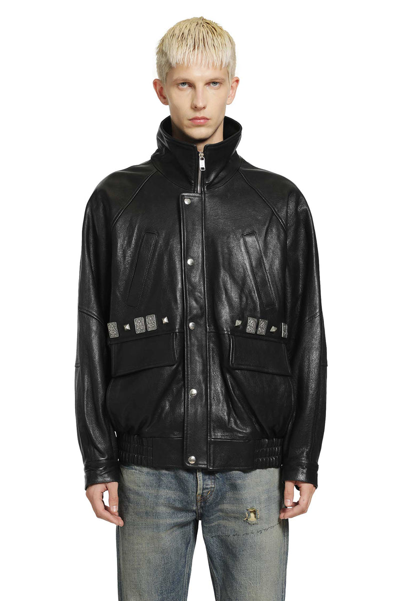 ENFANTS RICHES DÉPRIMÉS Prince Phillip's Childhood Studded Leather Jacket man