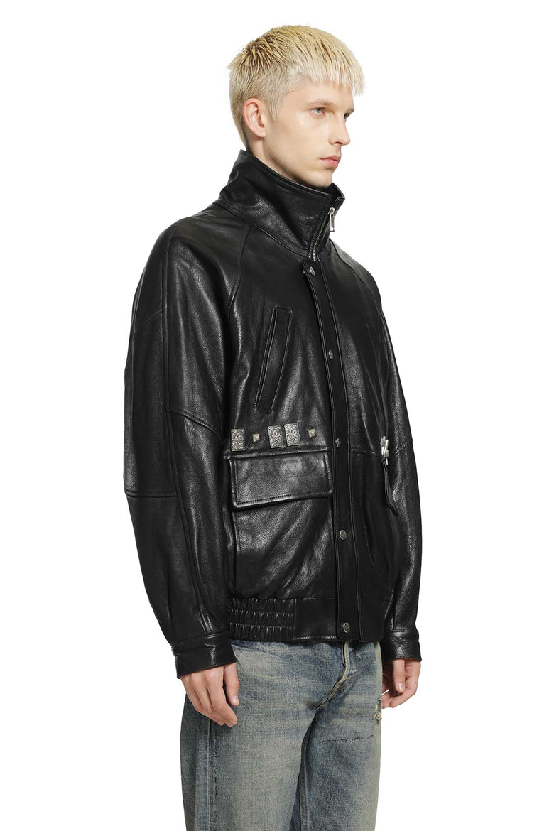 
              ENFANTS RICHES DÉPRIMÉS Prince Phillip's Childhood Studded Leather Jacket man
            