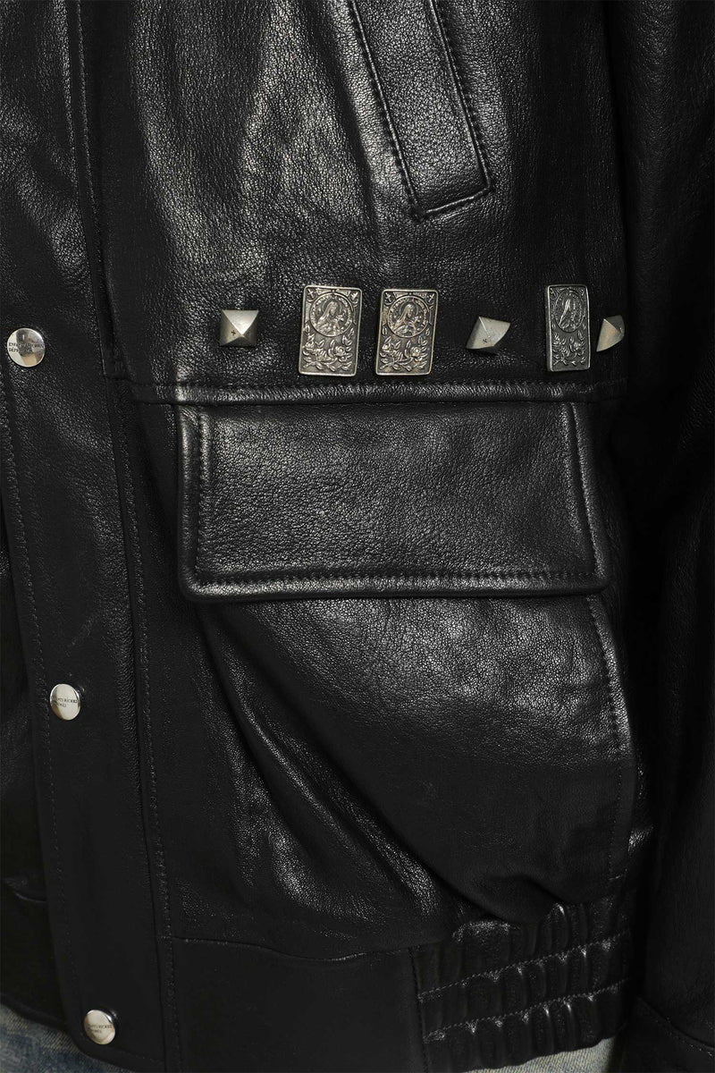 ENFANTS RICHES DÉPRIMÉS Prince Phillip's Childhood Studded Leather Jacket man