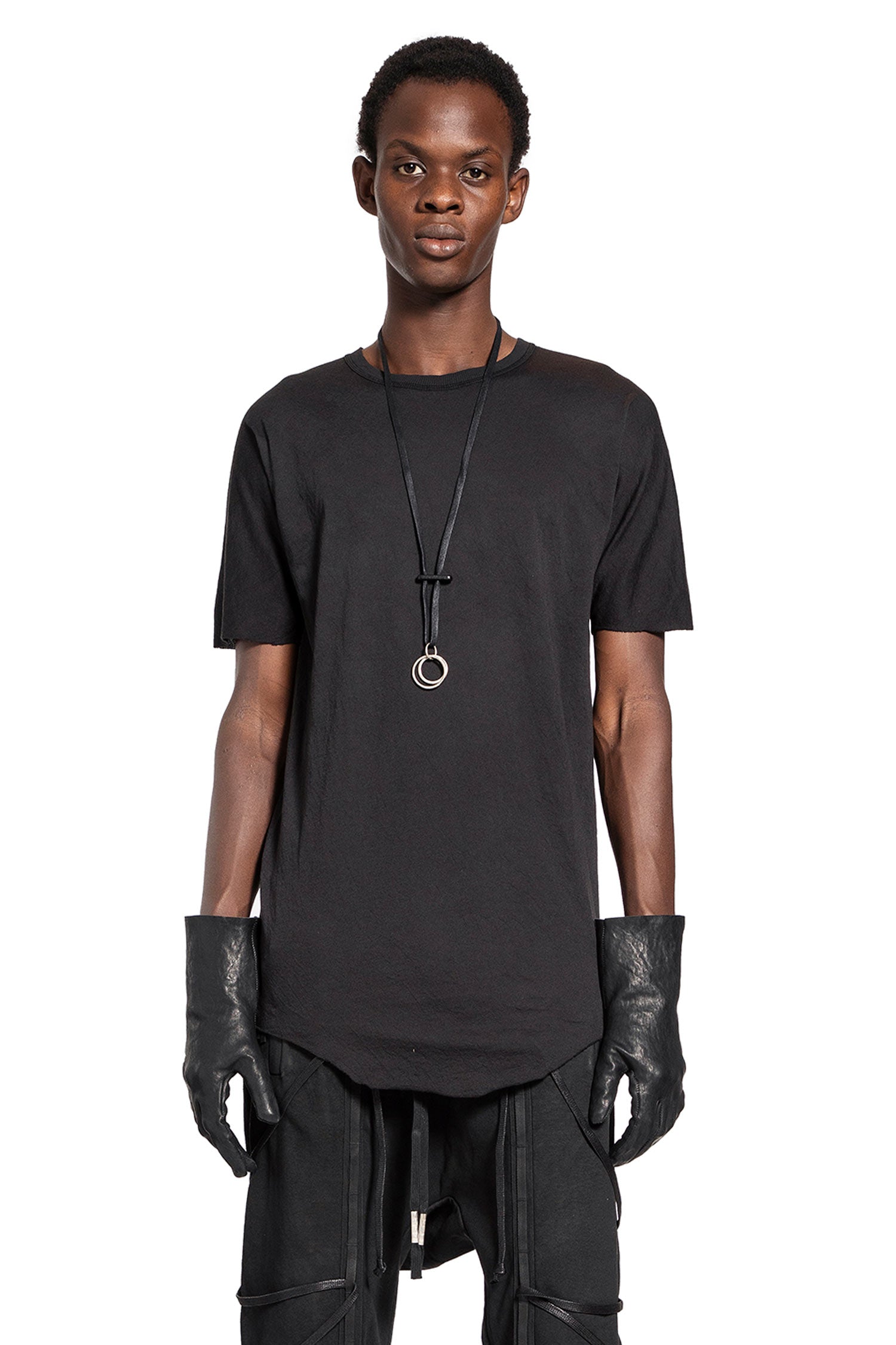 BORIS BIDJAN SABERI MAN BLACK T-SHIRTS & TANK TOPS