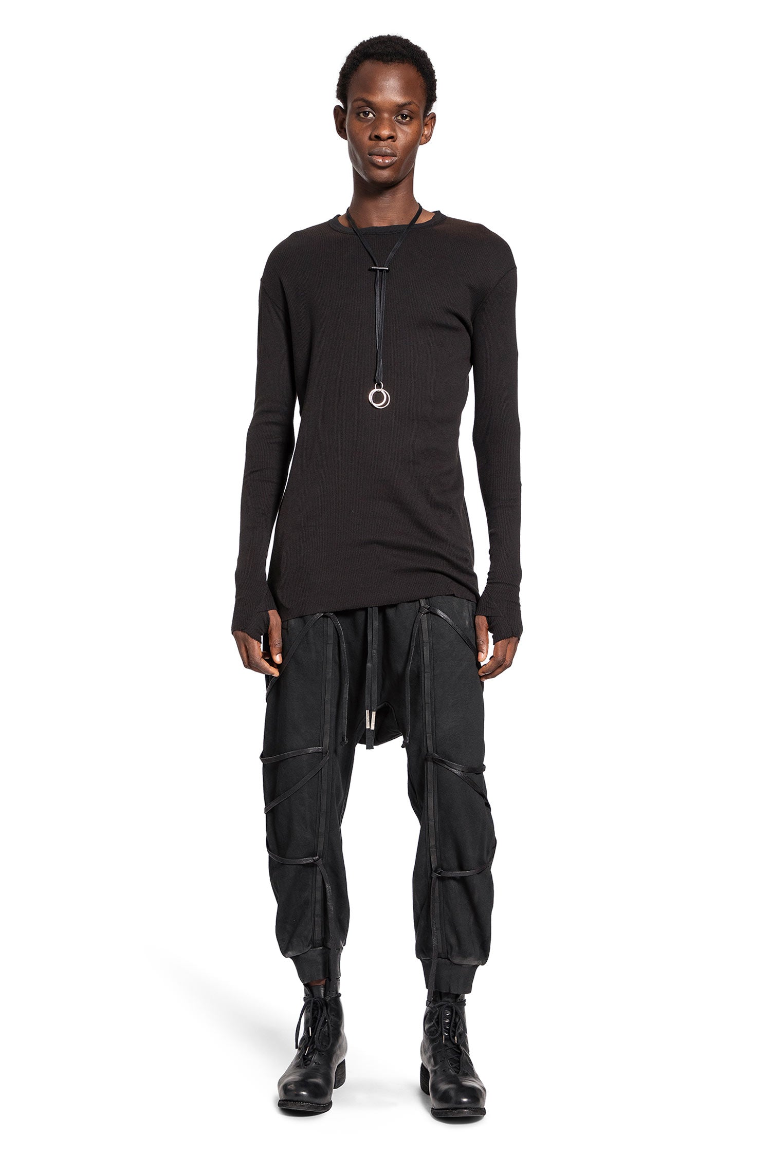 BORIS BIDJAN SABERI MAN BLACK T-SHIRTS & TANK TOPS