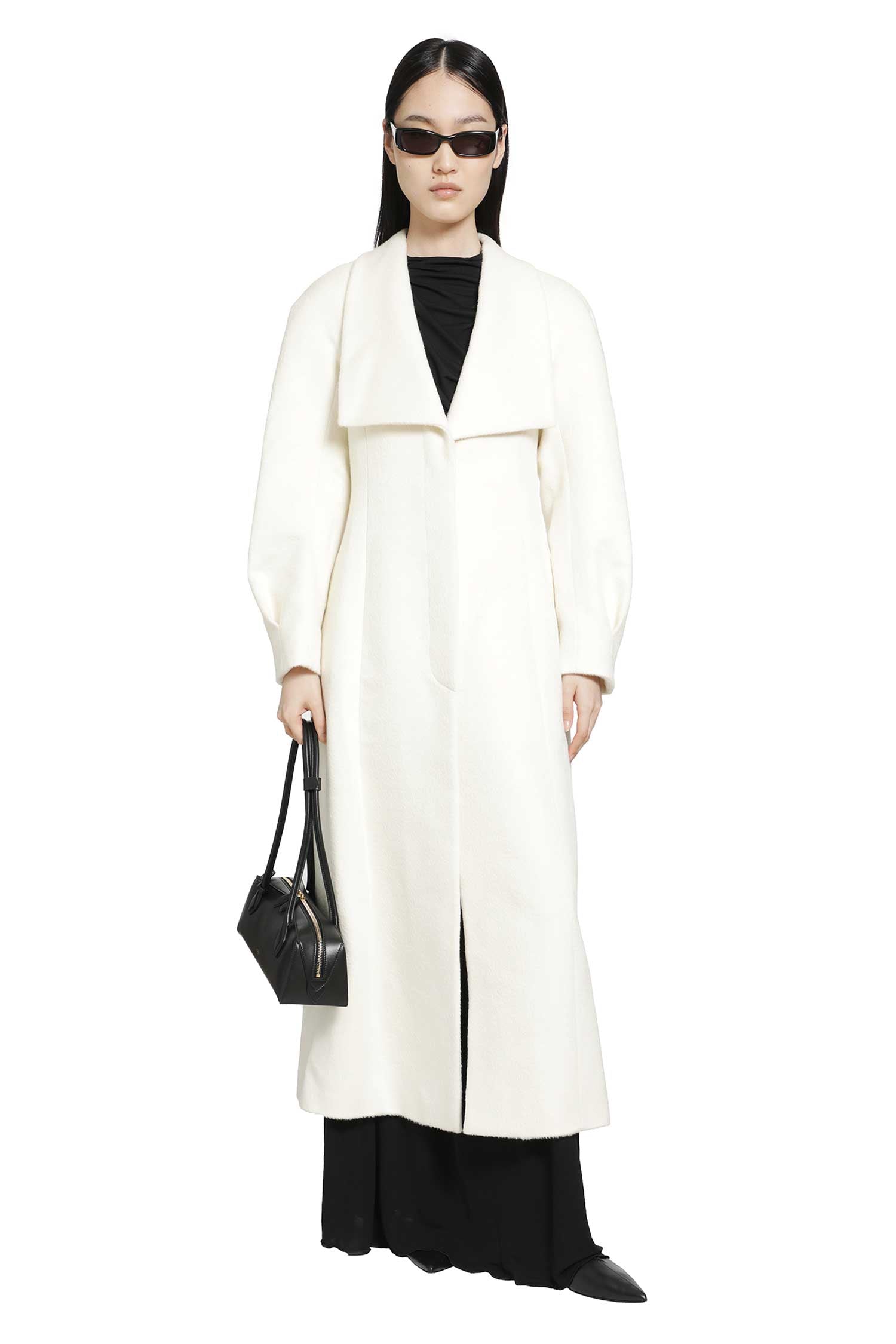 Hourglass Brushed Llama Wool Coat