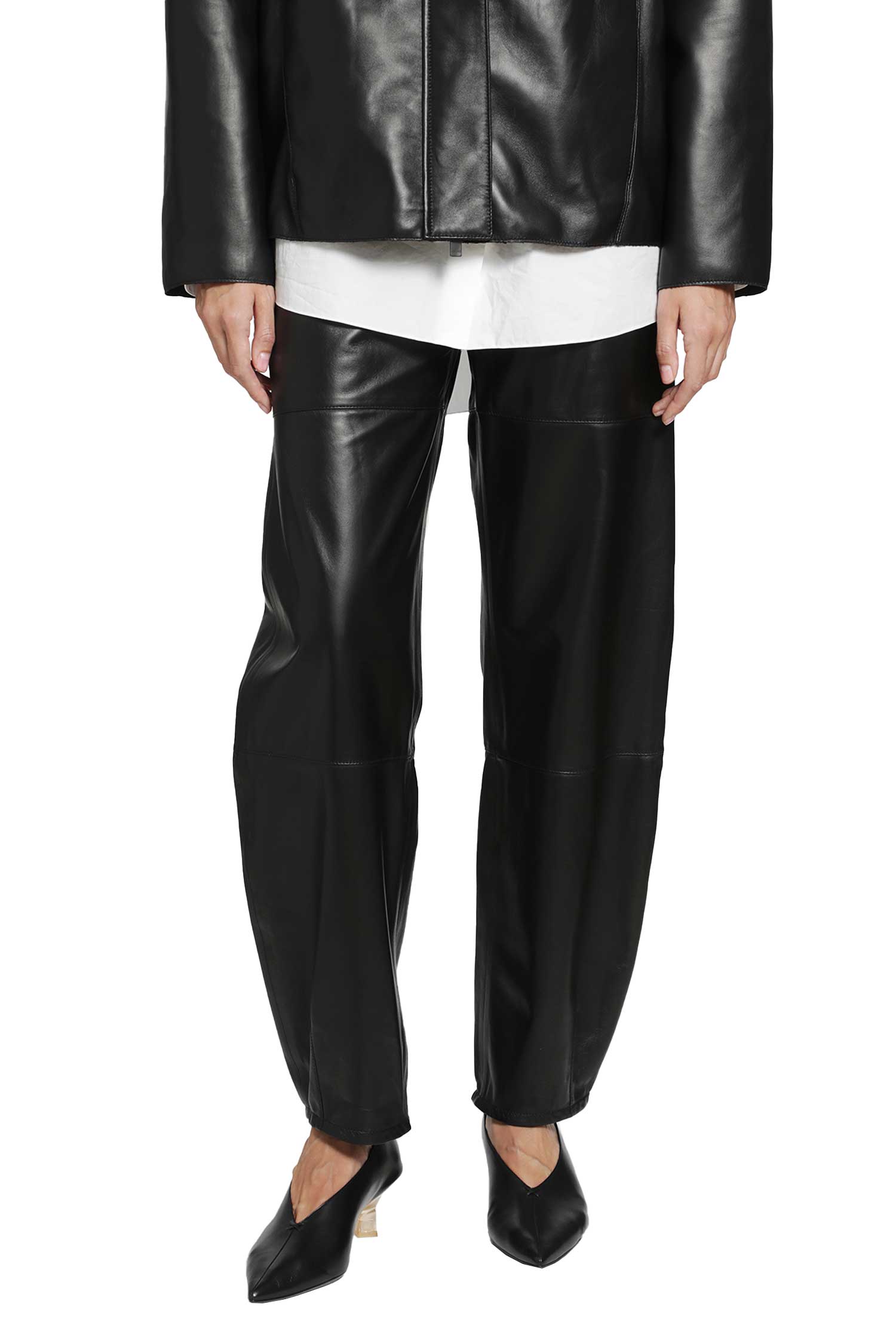 Leather Barrel Pants