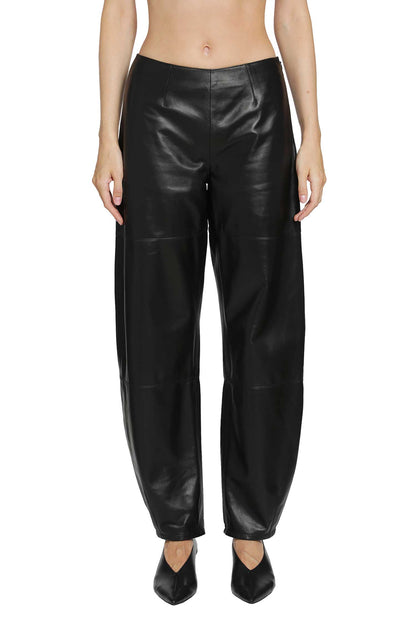 Leather Barrel Pants