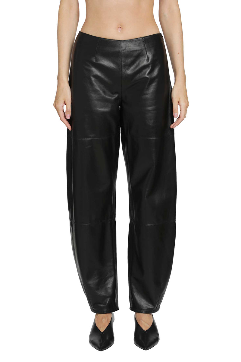 RETORI Leather Barrel Pants woman
