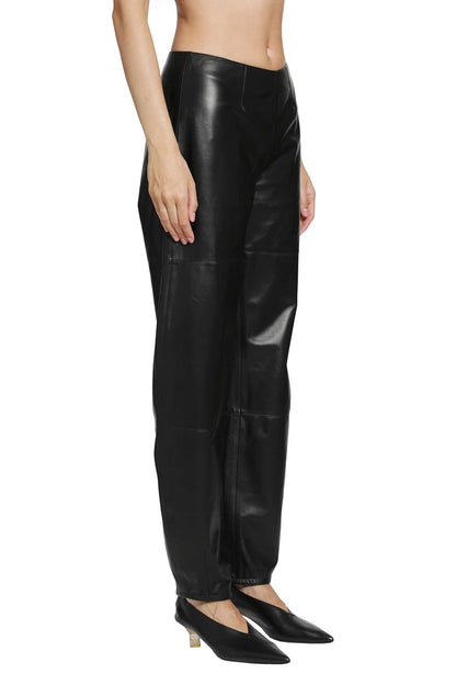 Leather Barrel Pants
