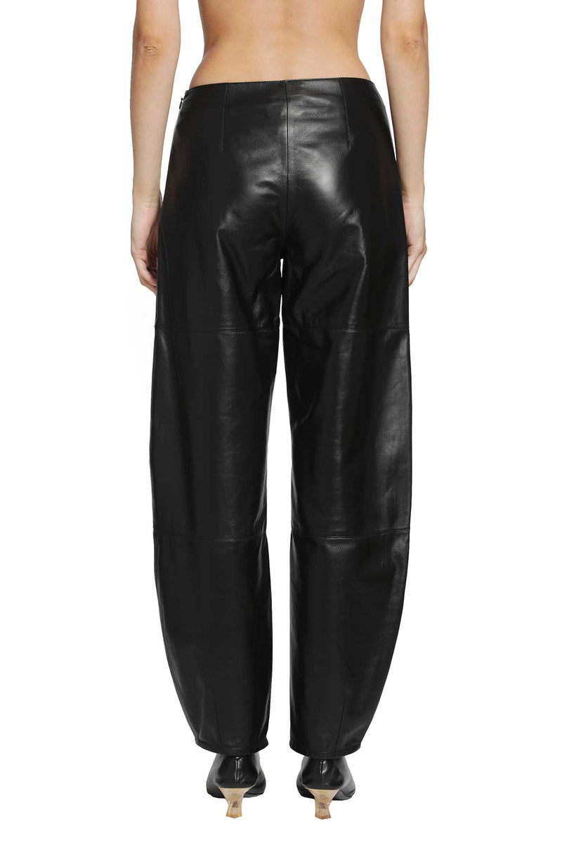 RETORI Leather Barrel Pants woman