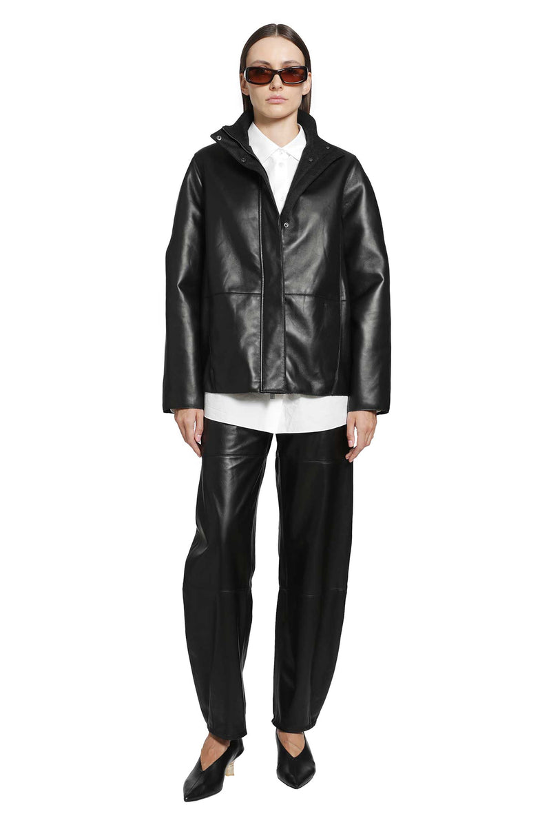 RETORI Leather Barrel Pants woman