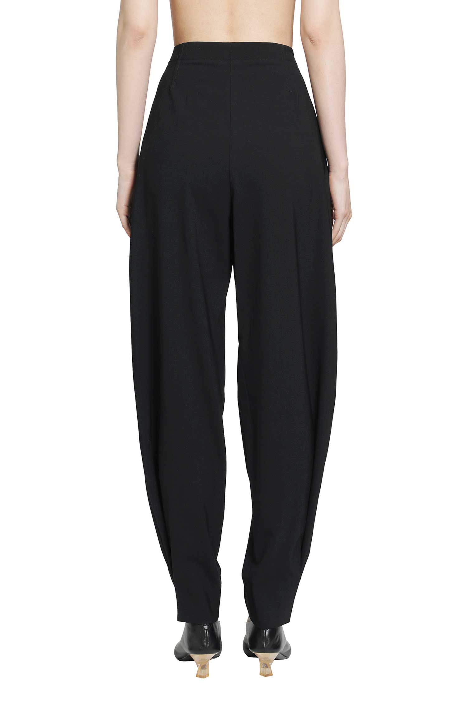 Stretch Wool Barrel Pants