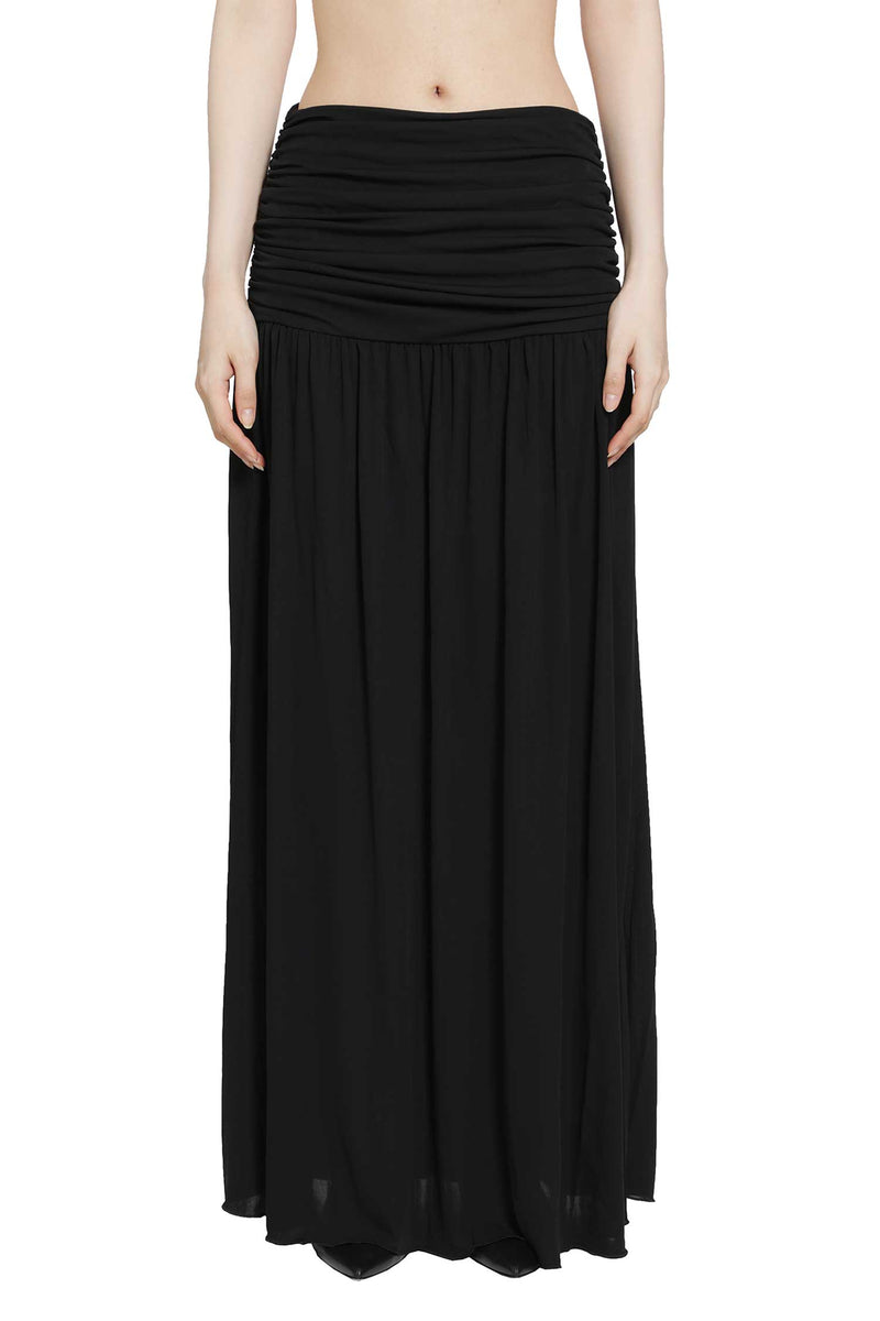 RETORI Draped Viscose Jersey Long Skirt woman