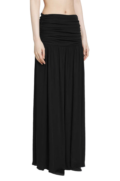 Draped Viscose Jersey Long Skirt