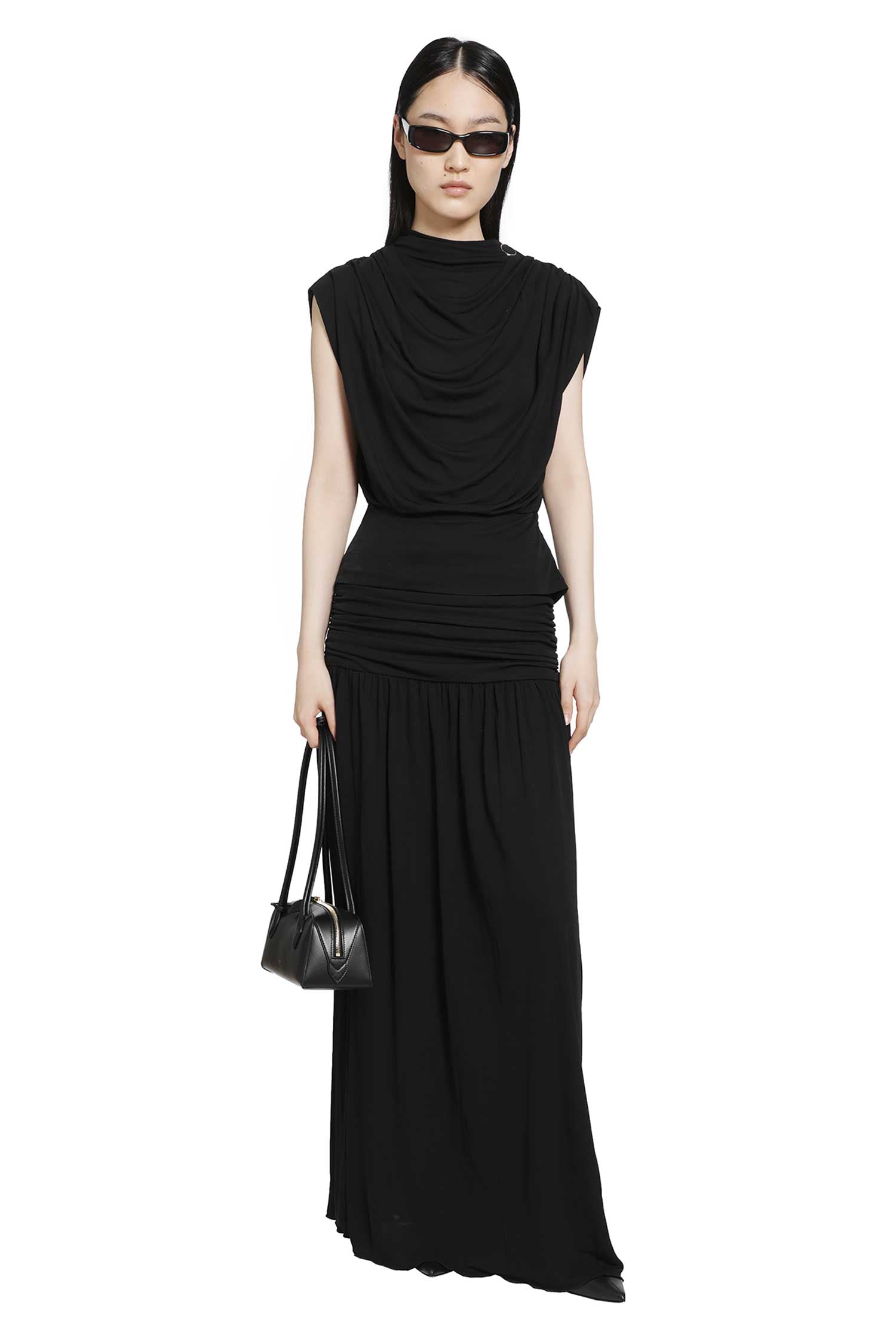 RETORI Draped Viscose Jersey Long Skirt woman