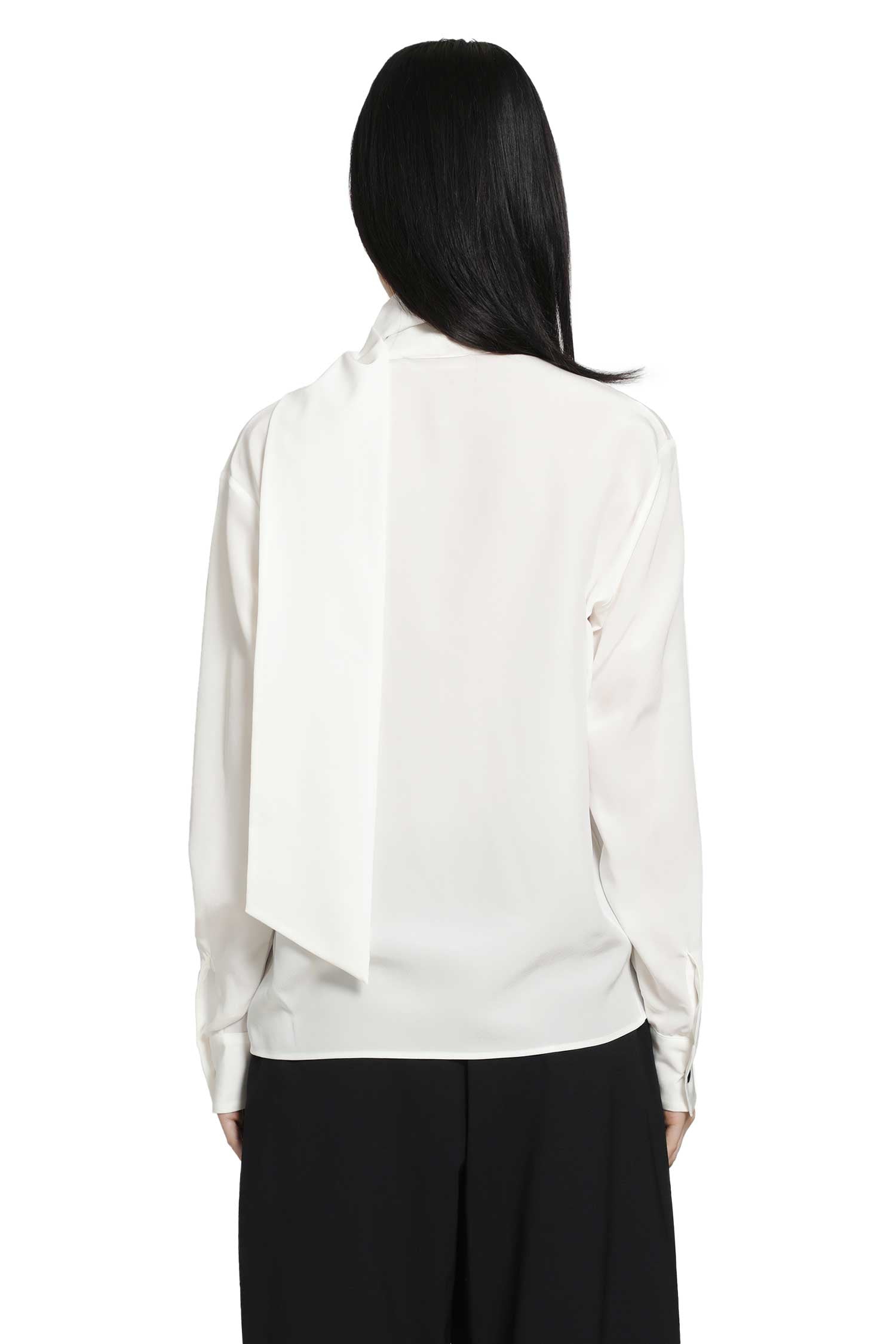 Crepe De Chine Scarf Detail Blouse