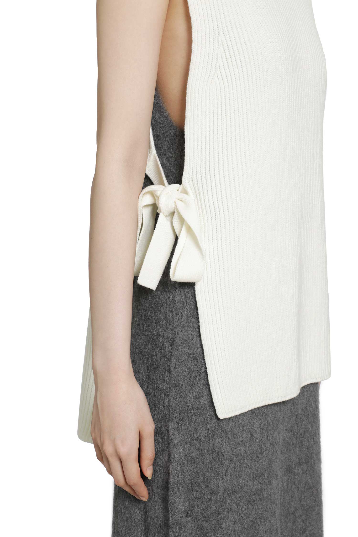 Ribbed Knit Wool Vest