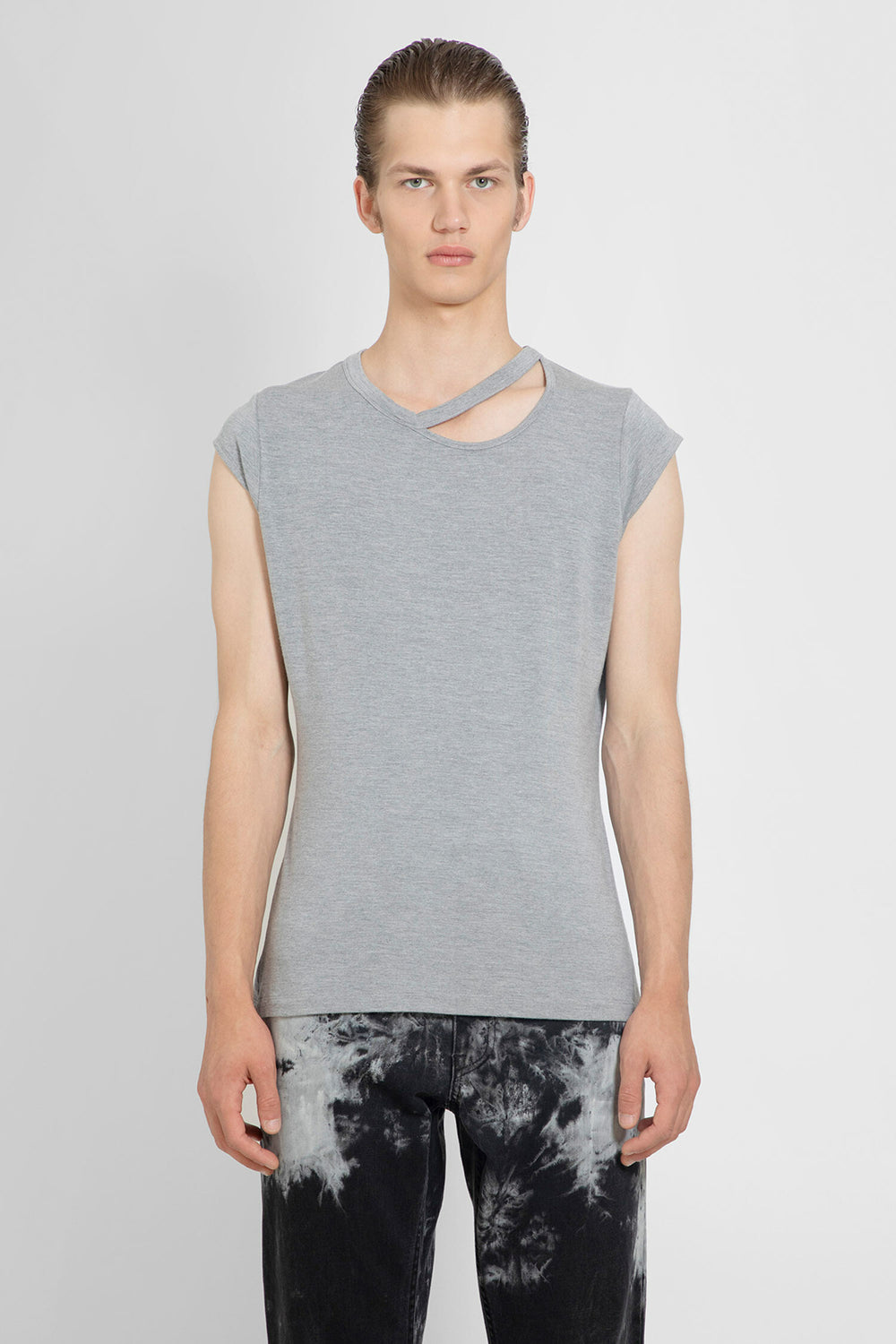 LOUIS GABRIEL NOUCHI MAN GREY T-SHIRTS & TANK TOPS