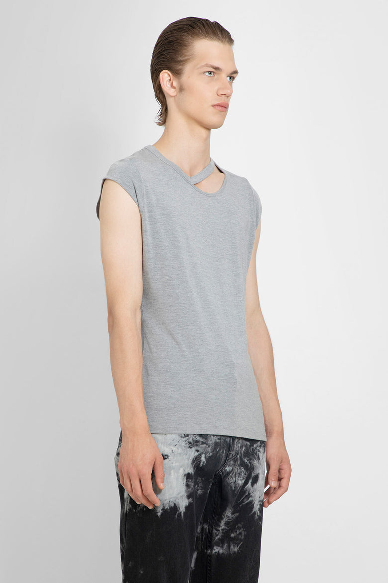 LOUIS GABRIEL NOUCHI MAN GREY T-SHIRTS & TANK TOPS