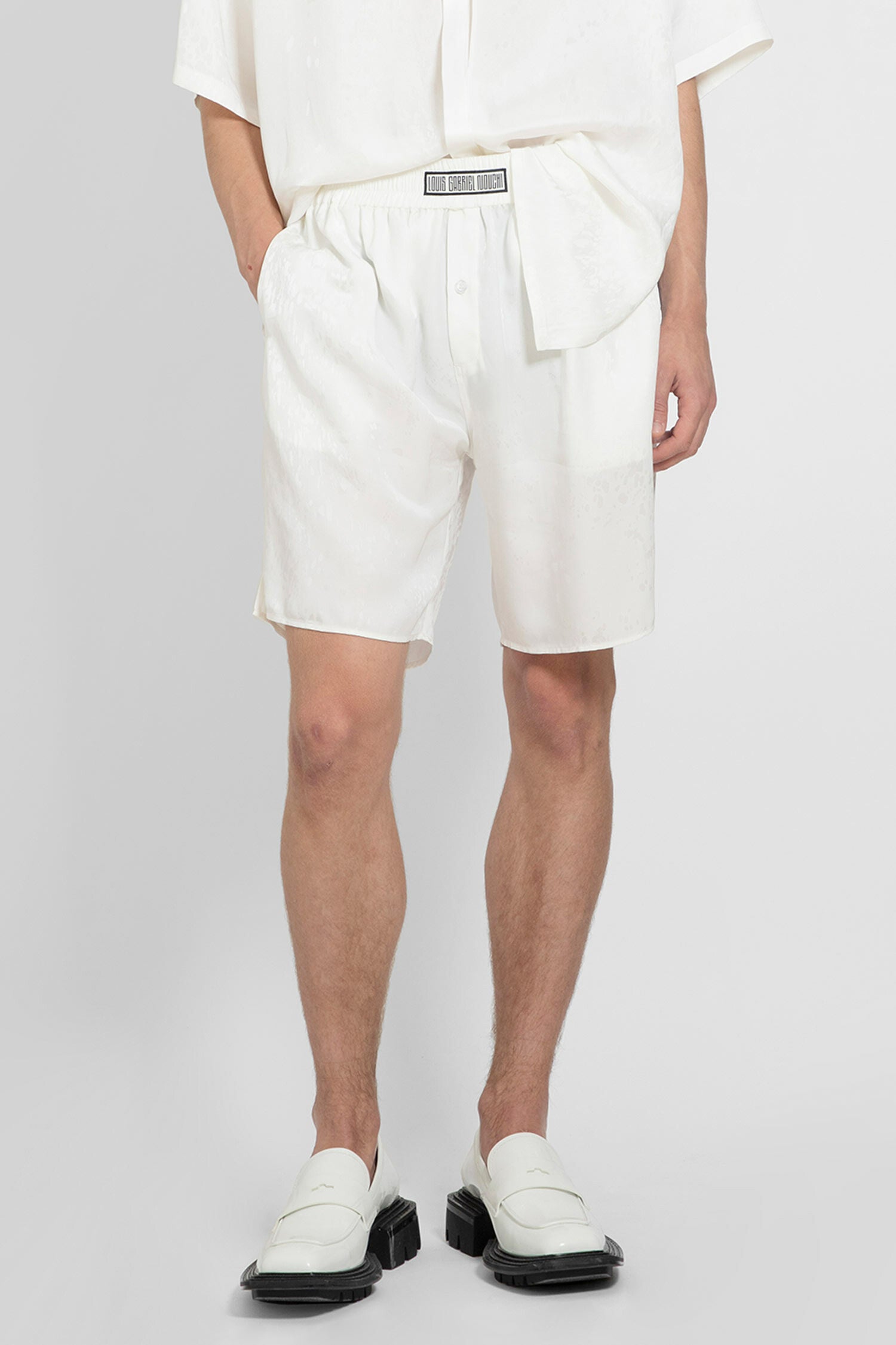 LOUIS GABRIEL NOUCHI MAN WHITE SHORTS & SKIRTS