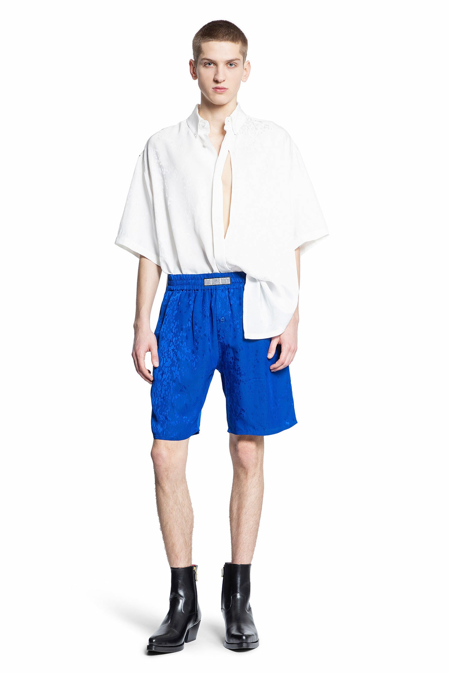 LOUIS GABRIEL NOUCHI MAN BLUE SHORTS & SKIRTS