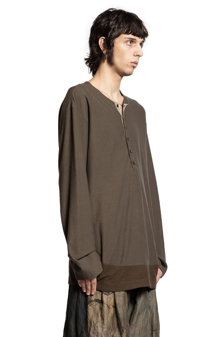 Henley Neck Long Sleeve T-Shirt