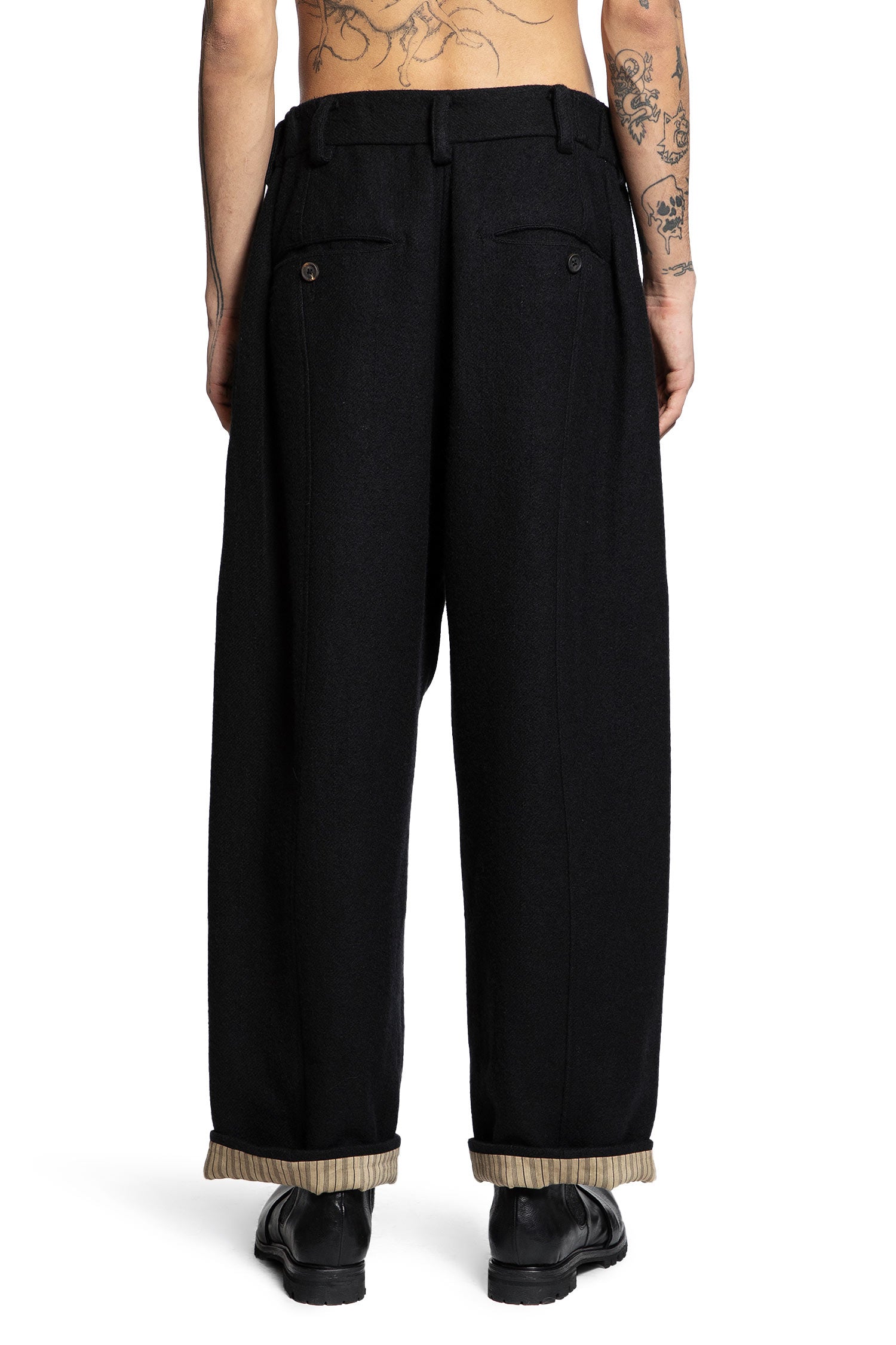 Pleated Drop Crotch Trousers