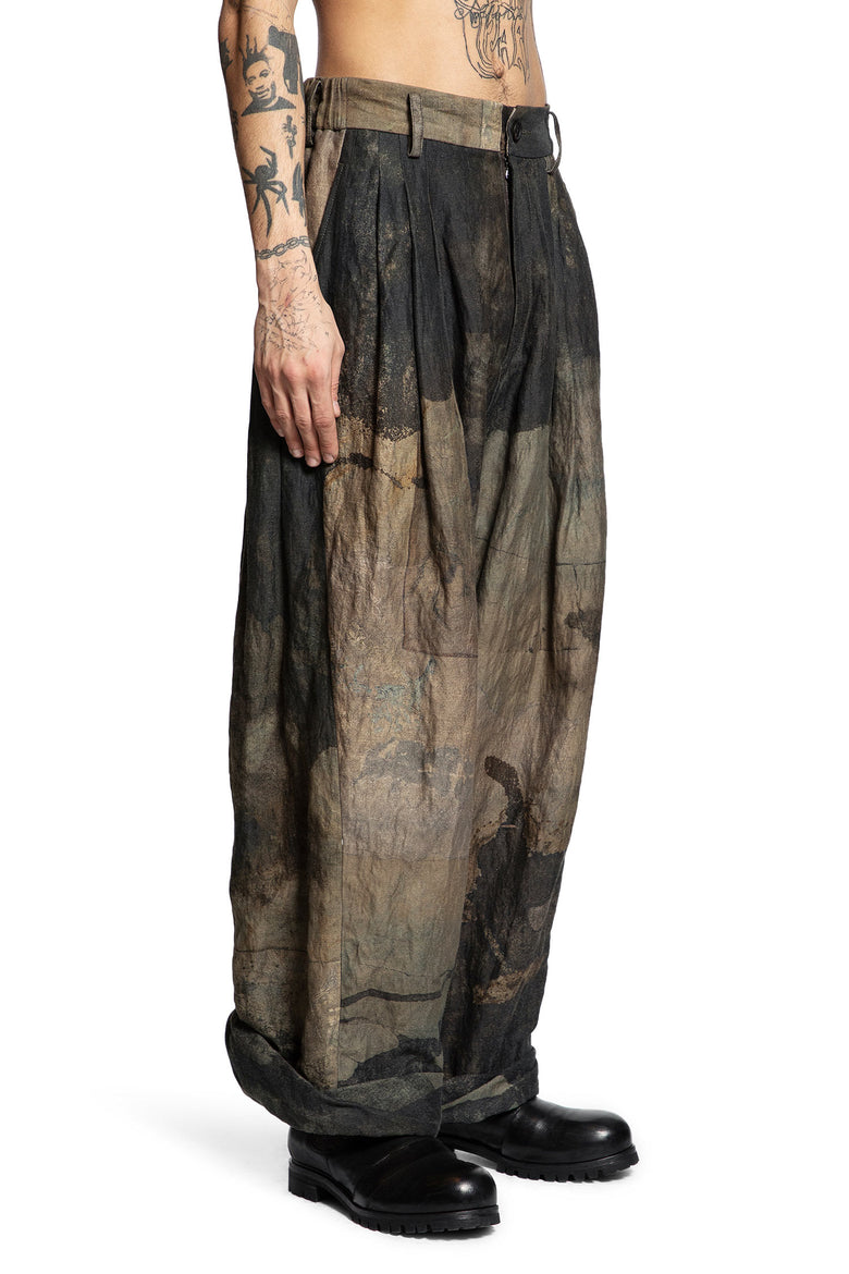 Digital Print Trousers with Pull Tab
