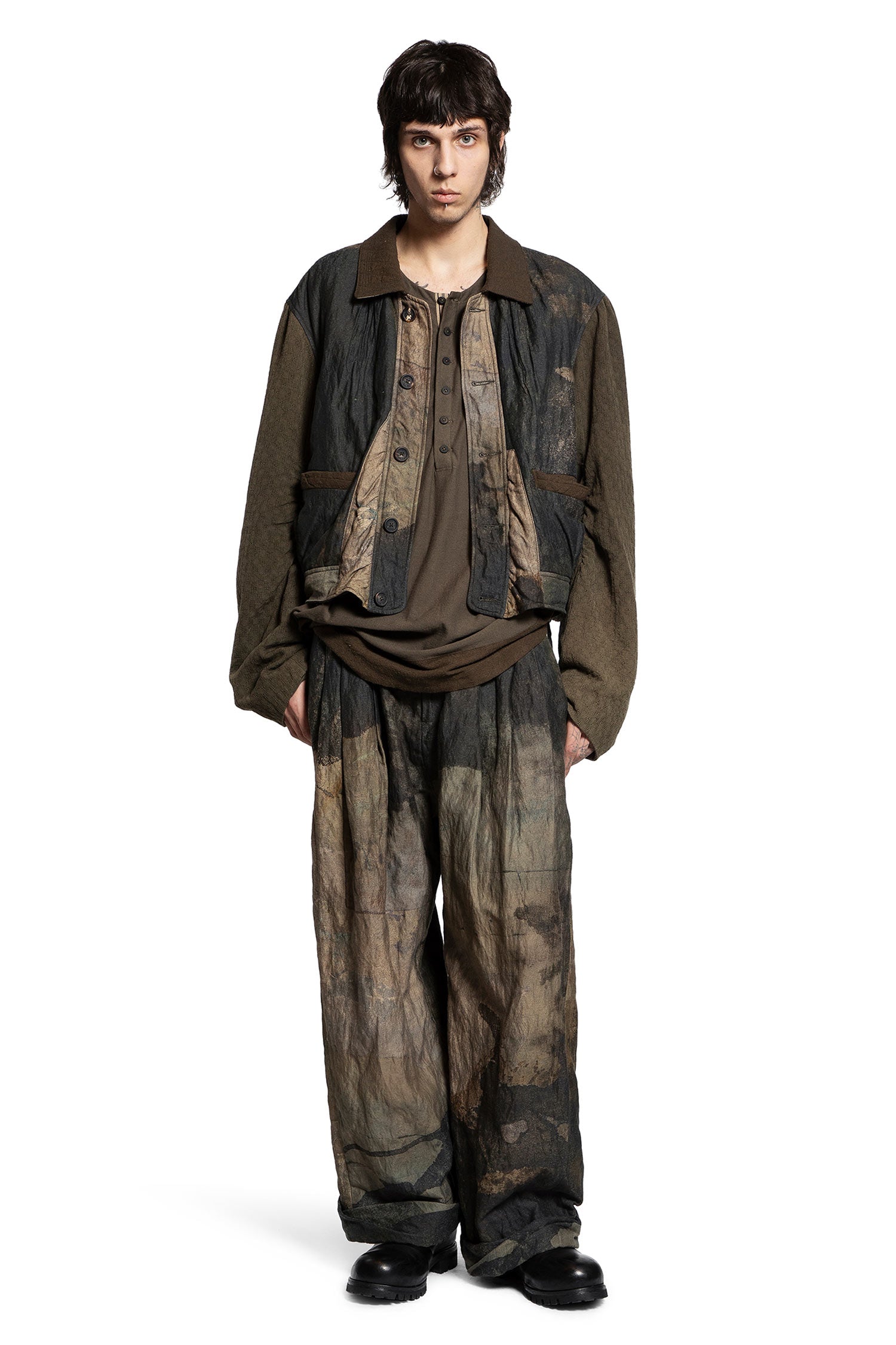 Digital Print Trousers with Pull Tab