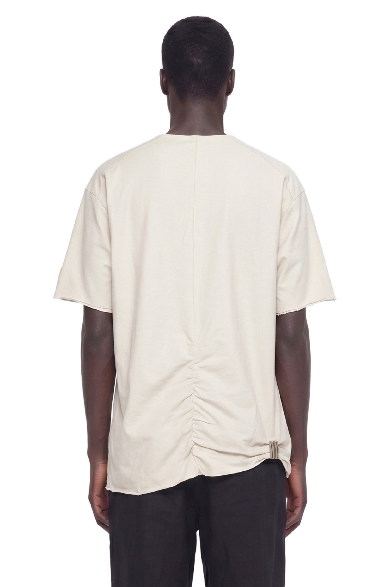 Henley Neck Gathered T-Shirt