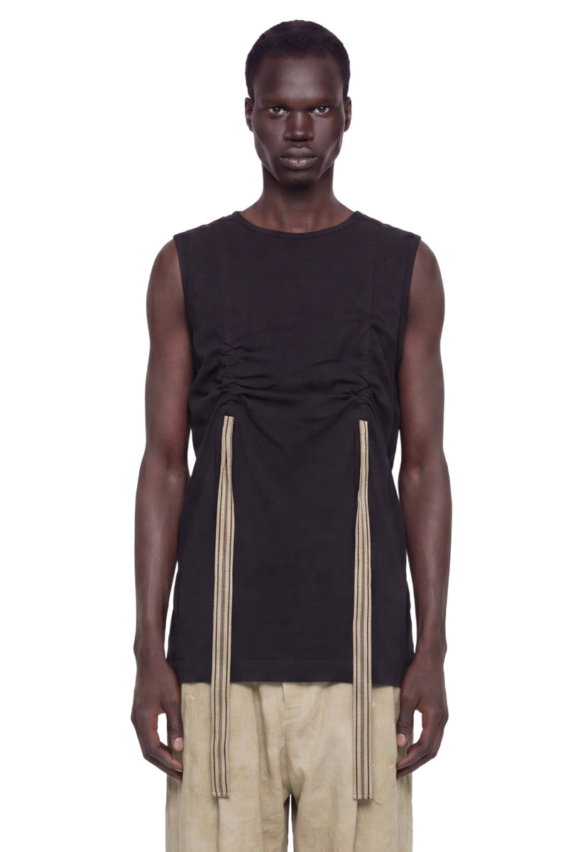 ZIGGY CHEN Ribbon Strap Sleeveless Top man
