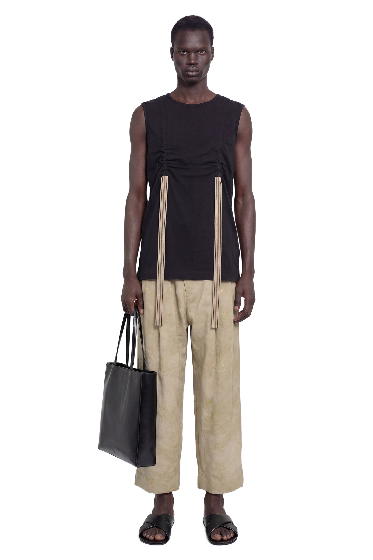 ZIGGY CHEN Ribbon Strap Sleeveless Top man