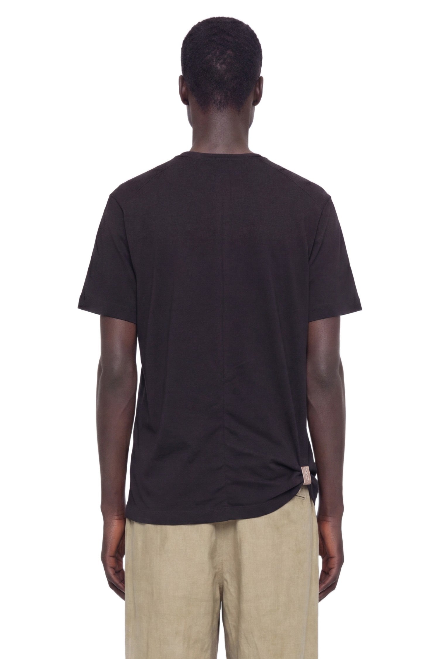 Henley Neck Gathered T-shirt