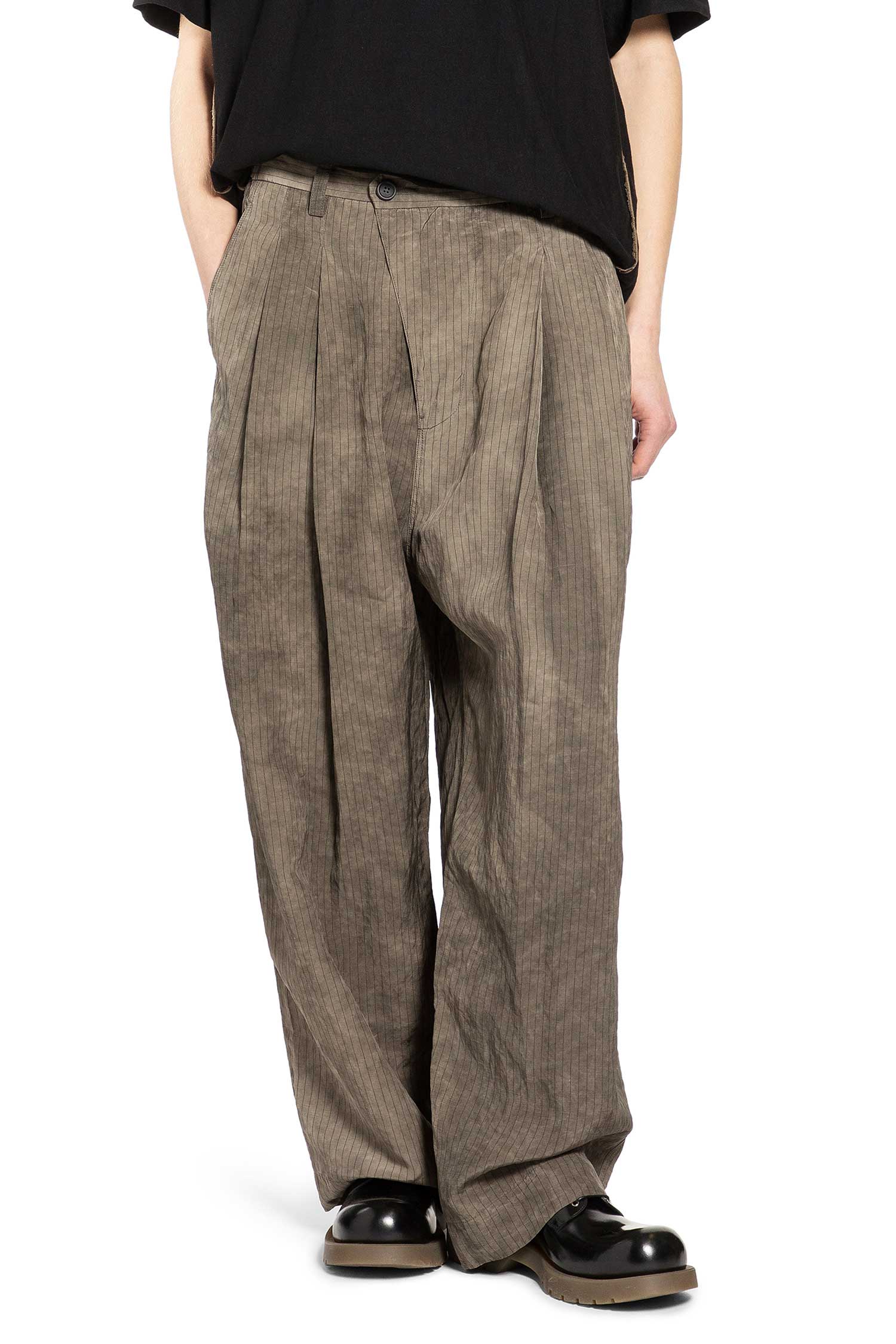 Drop Crotch Pleated Trousers