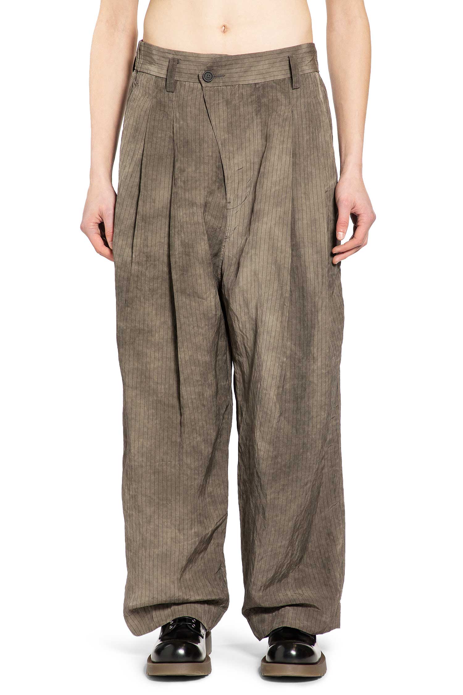 Drop Crotch Pleated Trousers