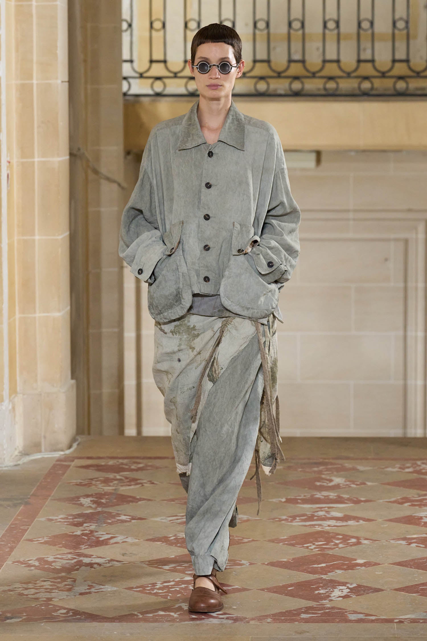 Cropped Drawstring Trousers