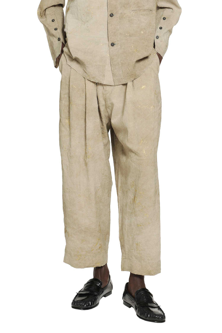 ZIGGY CHEN Gold Leaf Trousers man