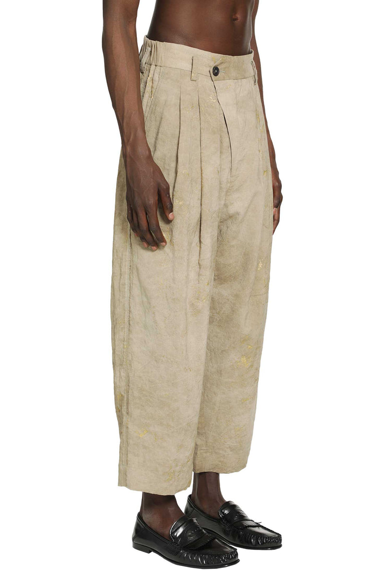 
              ZIGGY CHEN Gold Leaf Trousers man
            