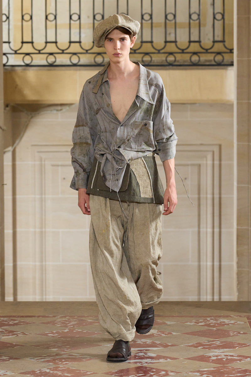 ZIGGY CHEN Gold Leaf Trousers man