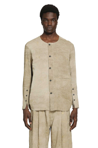 Collarless Patchwork Shirt